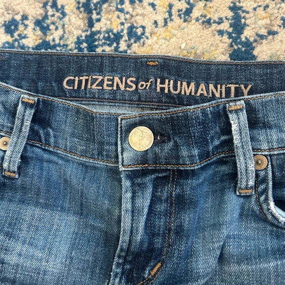 Citizens of Humanity Dark Wash Jean Shorts - Picture 1 of 5